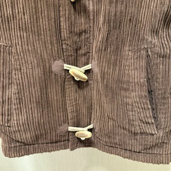 Hanna Andersson Brown Corduroy Toggle Close Coat 130 Sz 8 Kids - Picture 3 of 9